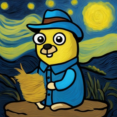 Go Blue Gopher as Vincent van Gogh.