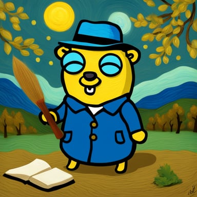 Go Blue Gopher as Vincent van Gogh.