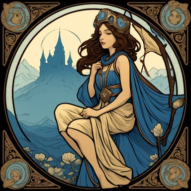 Go Blue Gopher in Alphonse Mucha style