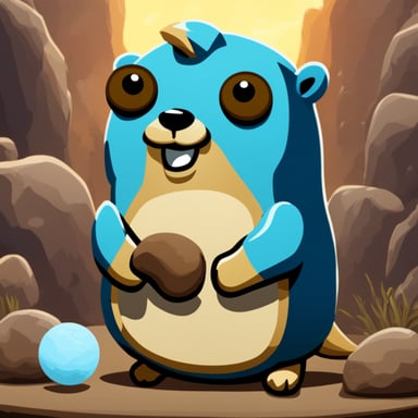 Go Blue Gopher as the ancient marble gopher