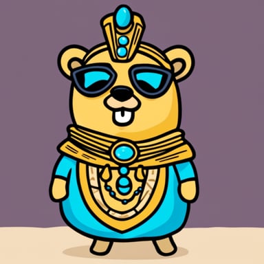 Go Blue Gopher dressed like an Egyptian pharaoh.