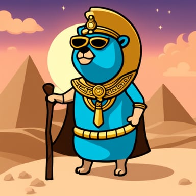 Go Blue Gopher dressed like an Egyptian pharaoh.