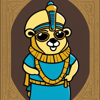 Go Blue Gopher dressed like an Egyptian pharaoh.