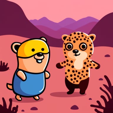 Go Blue Gopher with a cheetah.