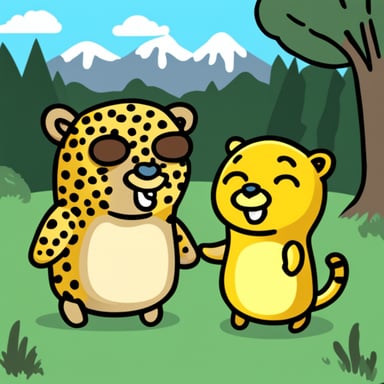 Go Blue Gopher with a cheetah.