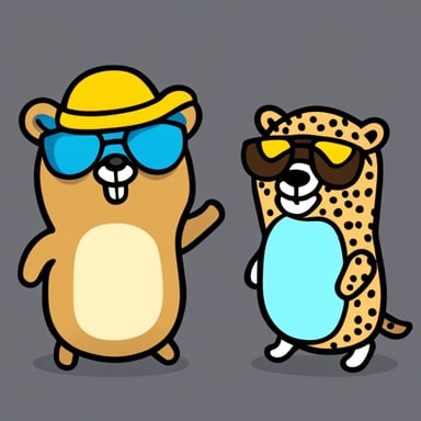 Go Blue Gopher with a cheetah.
