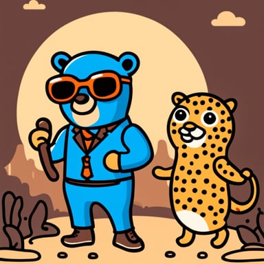 Go Blue Gopher with a cheetah