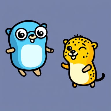Go Blue Gopher with a cheetah