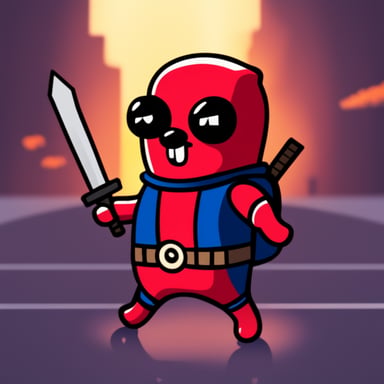 Go blue gopher as Deadpool