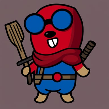 Go blue gopher as Deadpool