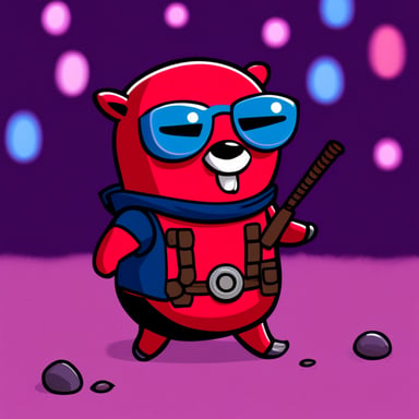 Go blue gopher as Deadpool