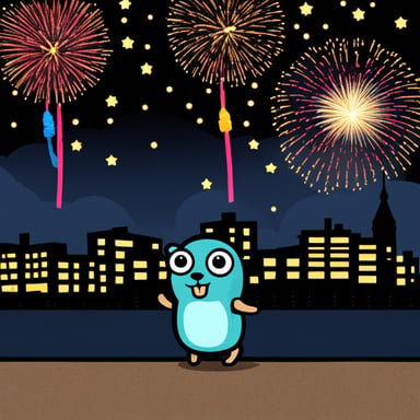 Go Blue Gopher setting off fireworks in celebration.