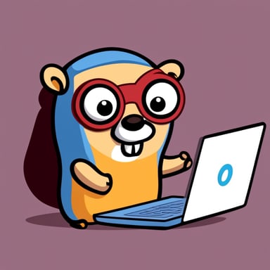 Evil go blue gopher as a hacker.