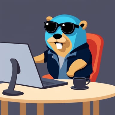 Evil go blue gopher as a hacker.