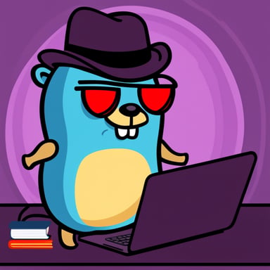 Evil go blue gopher as a hacker.