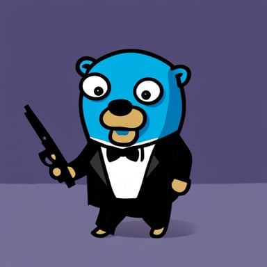 Go blue gopher as John Wick