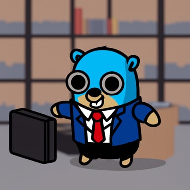 Go blue gopher as John Wick