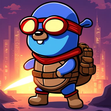 Go Blue Gopher as a Teenage Mutant Ninja Turtle