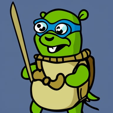 Go Blue Gopher as a Teenage Mutant Ninja Turtle