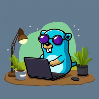 Go blue gopher coding in Python.