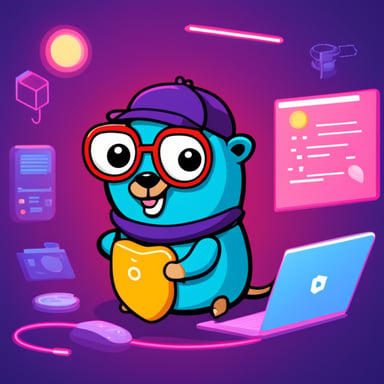 Go blue gopher coding in Python.