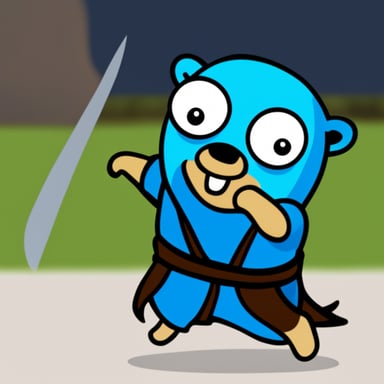 Go Blue Gopher as a ninja gopher.