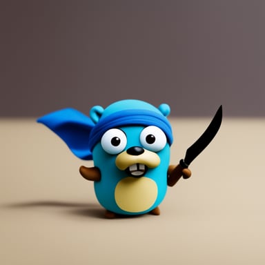 Go Blue Gopher as a ninja gopher.