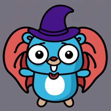 Go Blue Gopher with tentacles and bat wings.