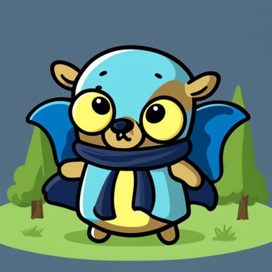 Go Blue Gopher with tentacles and bat wings.