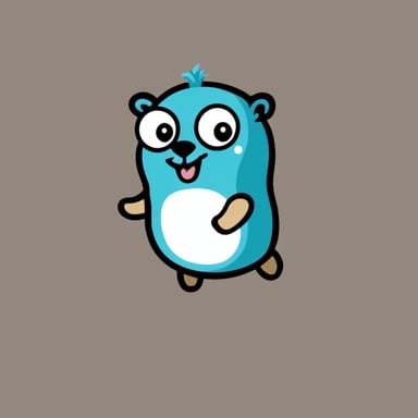 Go Blue Gopher is a happy gopher wearing a shirt with the vegacloud.io logo.