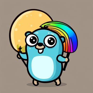 Go Blue Gopher is a happy gopher wearing a shirt with the vegacloud.io logo.