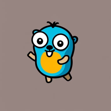 Go Blue Gopher is a happy gopher wearing a shirt with the vegacloud.io logo.