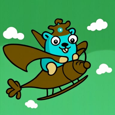 Go Blue Gopher on a Dragon in the air