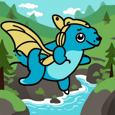 Go Blue Gopher on a Dragon in the air