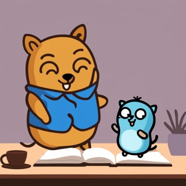 Go Blue Gopher with a cat.