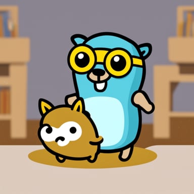 Go Blue Gopher with a cat.