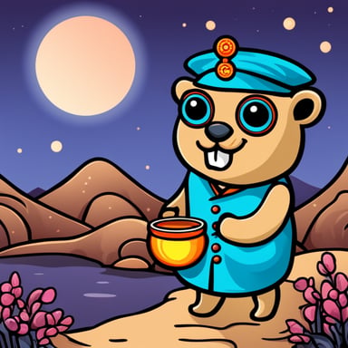 Go Blue Gopher as a Chinese feng shui fortune teller predicts prosperity and harmony in your environment.