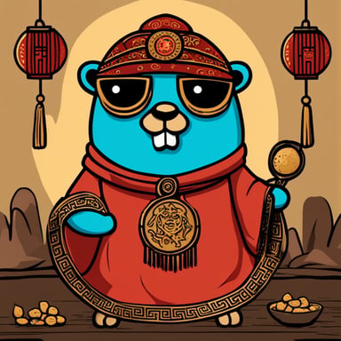 Go Blue Gopher as a Chinese feng shui fortune teller predicts prosperity and harmony in your environment.