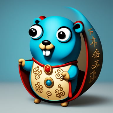 Go Blue Gopher as a Chinese feng shui fortune teller predicts prosperity and harmony in your environment.