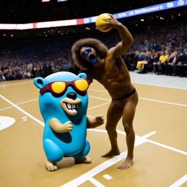 Go Blue Gopher as the ultimate warrior