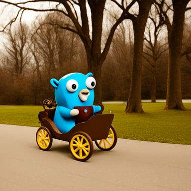 Go Blue Gopher pulls the carriage.