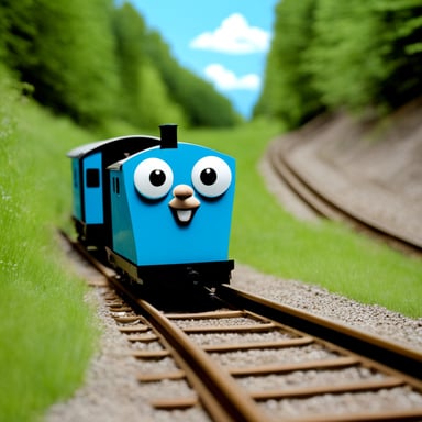 Go Blue Gopher pulling a train.