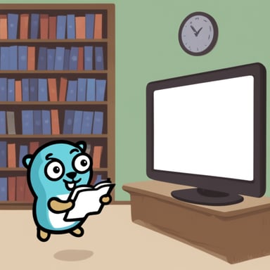 Go Blue Gopher reading report to other gophers.