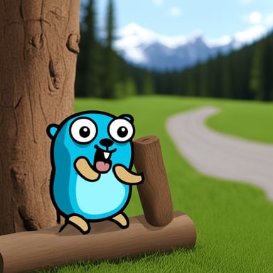 Go Blue Gopher as a wooden log.