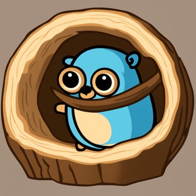 Go Blue Gopher as a wooden log.
