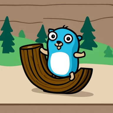 Go Blue Gopher as a wooden log.