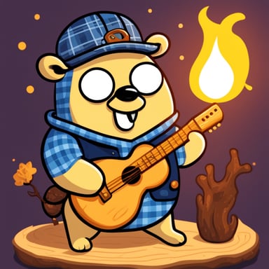 Happy Go Blue Gopher as a lumberjack.