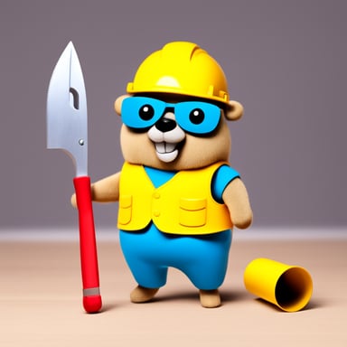 Go Blue Gopher with construction tools