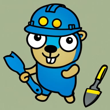 Go Blue Gopher with construction tools