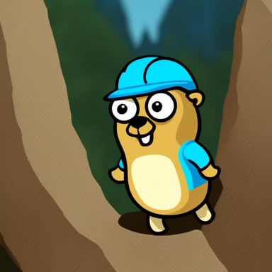 Go Blue Gopher as climber gopher